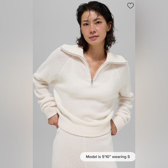 ALO Yoga Sweaters - Alo Yoga Cashmere Plush Waffle 1/4 Zip Pullover